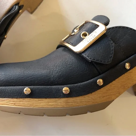 Dr Scholls Classic Clogs Shoes Women's 6M Black Throwback Mules